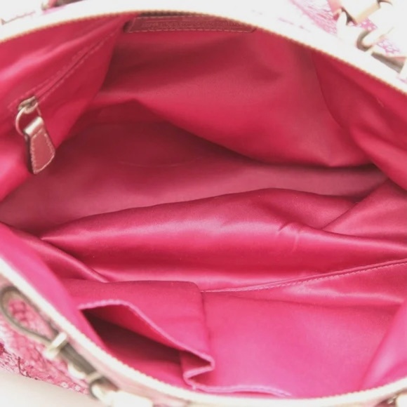 COACH OUTLET Floral Textile Metallic Trim Tote Bag Zipper Shoulder Strap - Picture 8 of 9